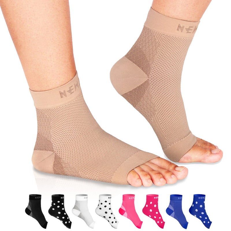 NEWZILL Plantar Fasciitis Socks with Arch Support, BEST 24/7 Foot Care Compression Sleeve, Eases Swelling & Heel Spurs, Ankle Brace Support, Increases Circulation (XXL, Nude) - Image 1